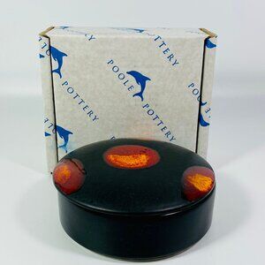 RARE !! Poole pottery lava drip volcano galaxy round trinket with lid